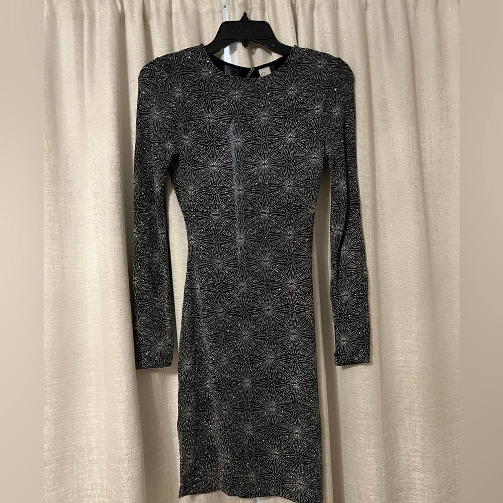 H&M Sparkly Black Mini Bodycon Dress